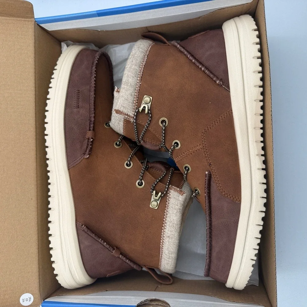 Hey Dude Bradley Classic Tumbled Shoes Mens Size 9 Cognac Multi Boot 44327-2JZ